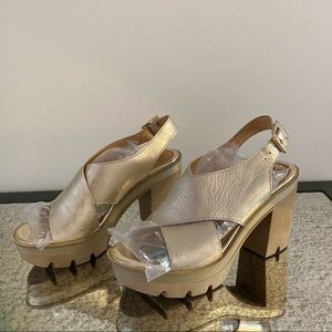 Preowned Gold Platform Sandals